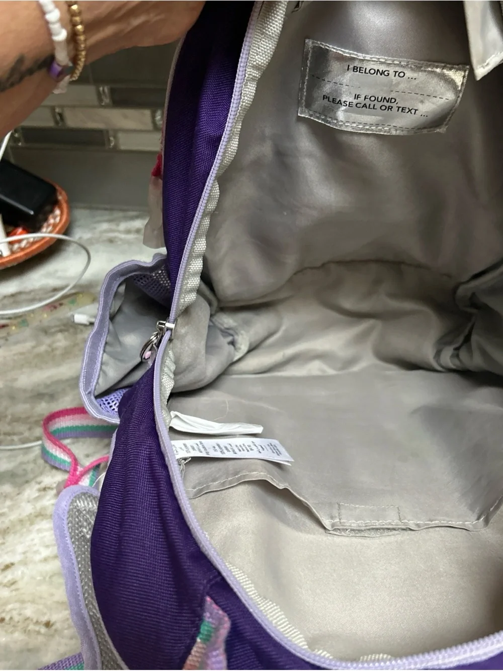 Pottery Barn Mackenzie Rainbow Heart Galaxy Glow-in-the-Dark L Girls backpack. O